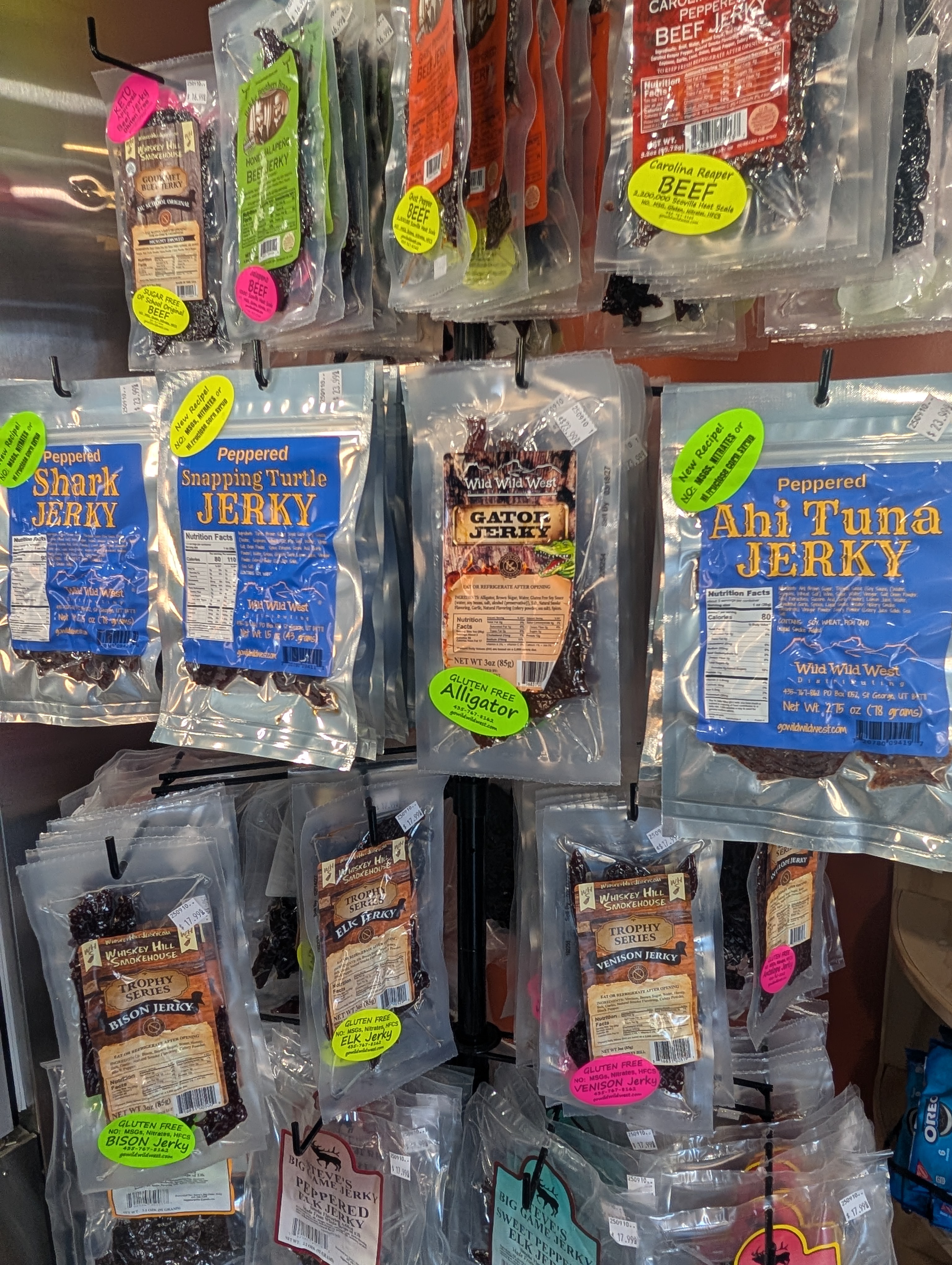 Local & exotic jerky at Coyote's