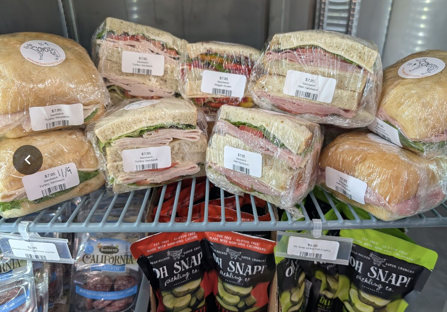 Fresh sandwiches at Coyote's