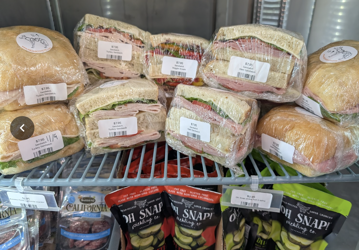 Fresh sandwiches at Coyote's